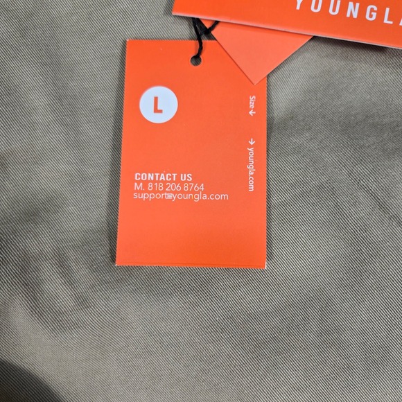 YoungLA Cargo Pants Mens L Khaki Tan NEW 6032 Adjustable Waist Straight Leg - Picture 3 of 16